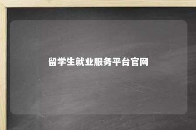 留学生就业服务平台官网 留学生找工作最好的平台